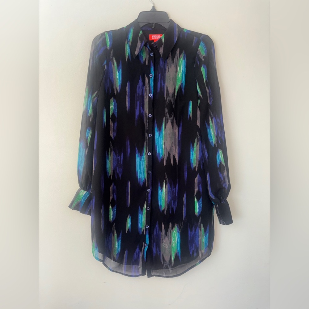 Kirna Zabete Red and Black Blouse